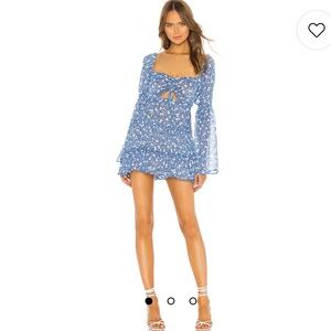 Majorelle Revolve Ailish Mini Dress in Blue Ditsy
